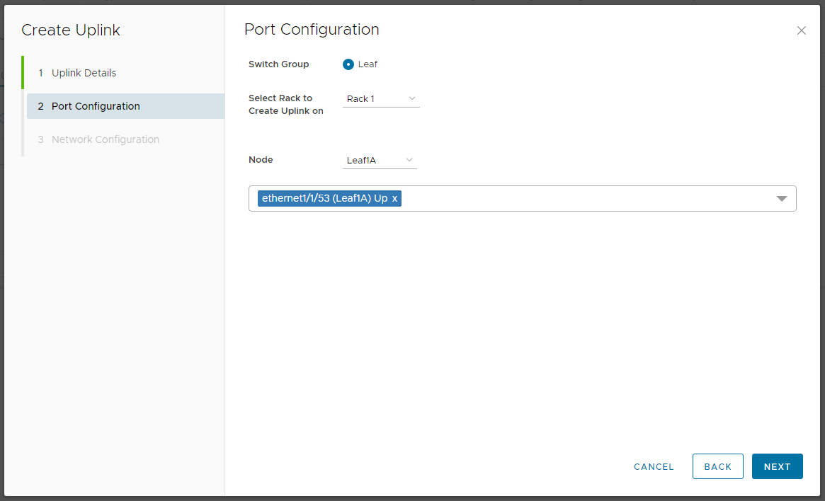 Port Configuration page